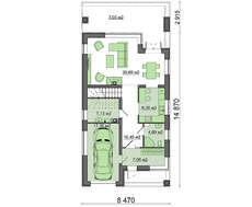 Проект двухэтажного дома для узкого участка