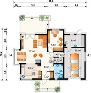 Восхитительный двухэтажный дом с эркером и балконами