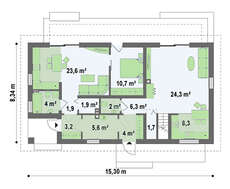 Проект коттеджа c мансардой площадью 198 м²