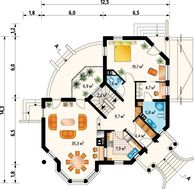 План особняка площадью 231 кв. м в современном европейском стиле