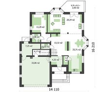 Планировка дома в два этажа на 241 кв. м с просторным гаражом
