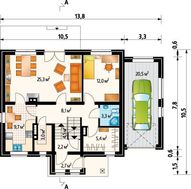 Проект дома с мансардой в деревенском стиле