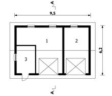 Проект гаража с кладовкой на 50 m²