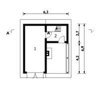 Проект одноместного гаража с камином