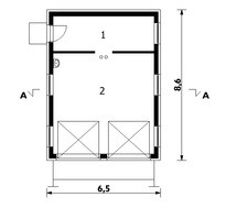 Двухместный гараж с кладовым помещением