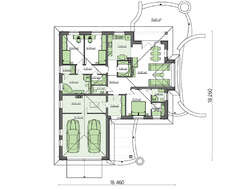 Проект одноэтажного дома с большим гаражом для двух автомобилей