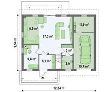 Проект семейного дома с мансардой площадью 190 м²