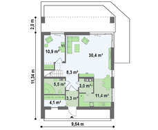 Проект практичного коттеджа площадью 151 кв.м.