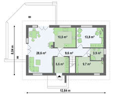 Проект уютного красивого коттеджа с мансардой площадью 161 кв.м.