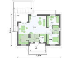 Проект дачного домика площадью 80 кв.м.