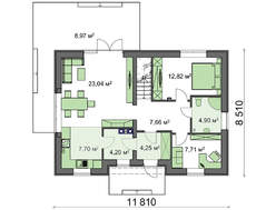 Проект мансардного классического дома площадью 155 кв.м.