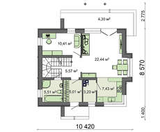 Проект стильного дома с эркером площадью 125 кв.м.