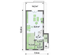 Проект двухэтажного небольшого дома для узкого участка