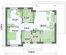 Проект простого недорогого одноэтажного дома