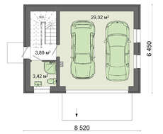 Проект большого гаража с санузлом и мансардой