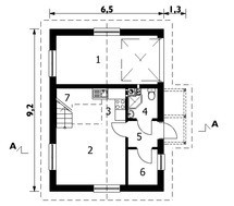 Архитектурный проект гаража на 1 авто с жилищным чердаком