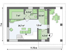 Проект гостевого домика с баней до 100 m²