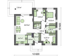 Проект стильного одноэтажного классического дома