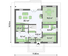 Классический проект дачного дома 10 на 12