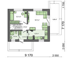 Проект коттеджа с мансардой 7 на 9 в классическом стиле