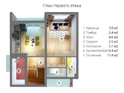 Проект уютного дома с тремя спальнями