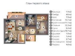 Шикарный двухэтажный коттедж с сауной и комнатой отдыха