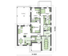 Проект одноэтажного дома с большой террасой