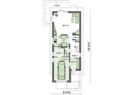 Проект дома с гаражом для узкого участка