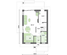 Проект двухэтажного коттеджа для узкого участка