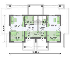 Небольшой мансардный коттедж на две семьи