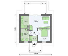 Летний коттедж 35 m²
