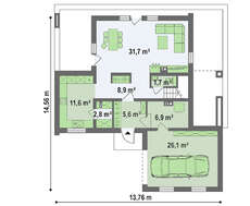 Стильный современный дом с мансардой