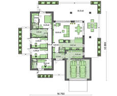 Одноэтажный коттедж 180 m²
