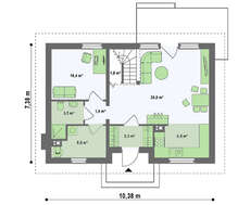 Проект дома с мансардой для небольшого участка