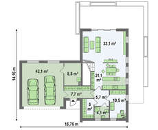 Коттедж с мансардой с гаражом на два авто