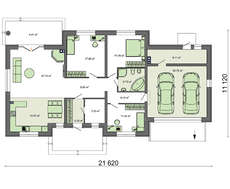 Проект одноэтажного дома с большим гаражом