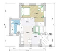 Проект для строительства компактного домика 70 m²