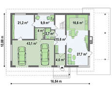 Стильный дом с просторной террасой над гаражом