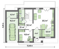 Небольшой компактный двухэтажный дом