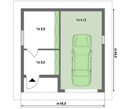 Гараж на одно авто с хозпомещением и чердаком