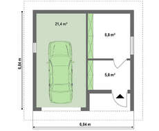 Гараж на одно авто с хозпомещением и чердаком