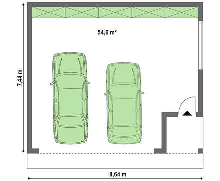 Гараж 7 на 7 метров, проект на 2 машины