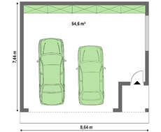 Минималистичный проект гаража на 2 авто
