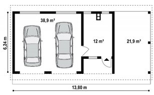 Отдельно стоящий гараж на две машины