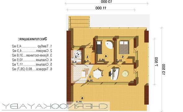 Одноэтажный небольшой стильный коттедж с плоской крышей
