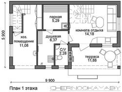 Современный загородный дом для банных процедур
