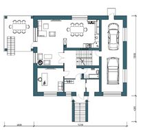 Двухэтажный просторный дом с цокольным этажом
