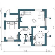 План необычного красивого двухэтажного дома