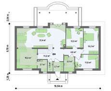 Проект симметричного одноэтажного дома
