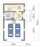 Современный гараж с жилым помещением в мансарде